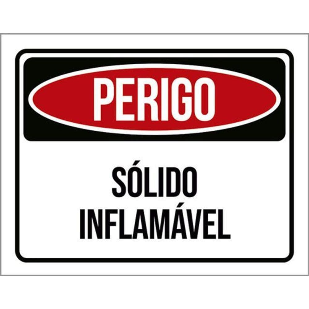 Kit 3 Placas Perigo Sólido Inflamável 36X46