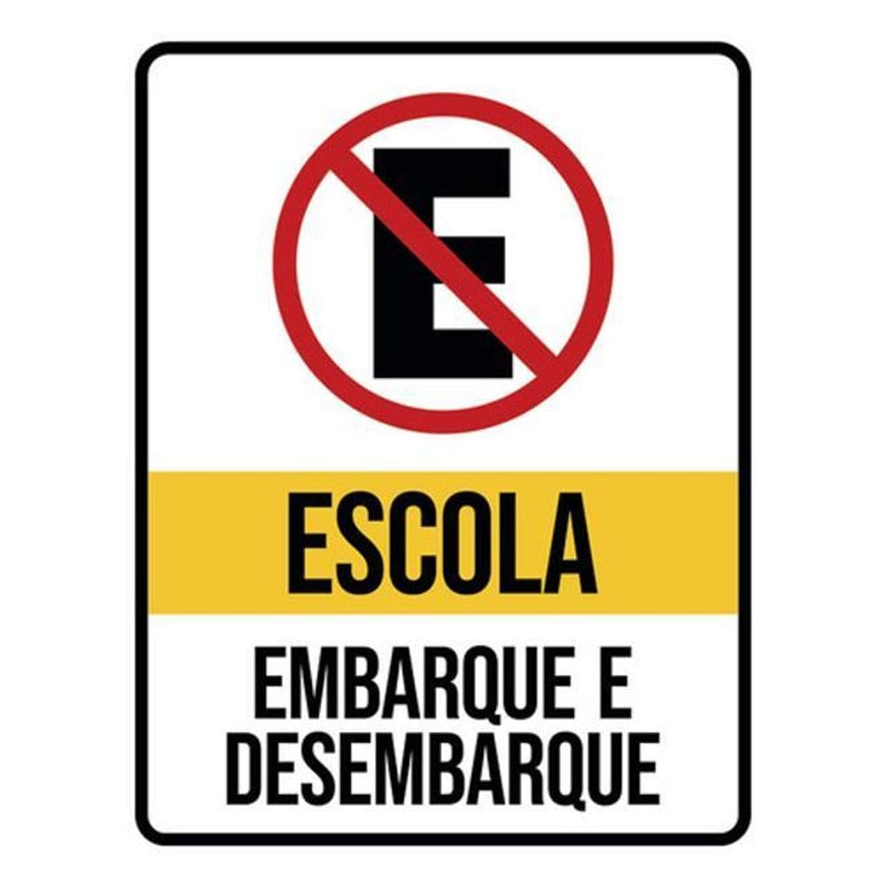 Kit 5 Placas Escola Embarque Desembarque 36X46