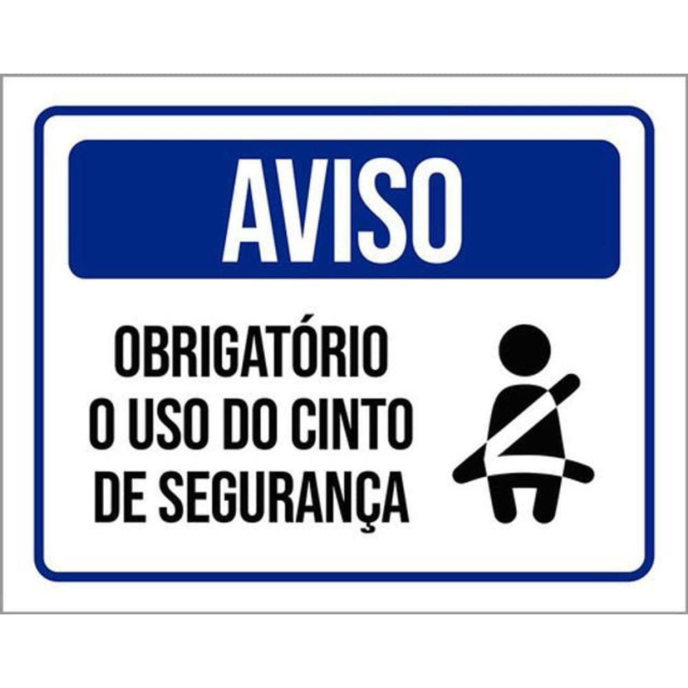 Kit 10 Placas Aviso Obrigatório Cinto De Segurança 36X46