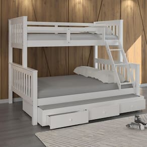 Cama Treliche Madeira Com Gavetas Merk - 2 solteiro + 1 Casal