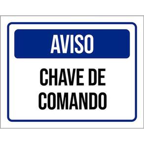 Kit 10 Placas Aviso Chave De Comando 36X46