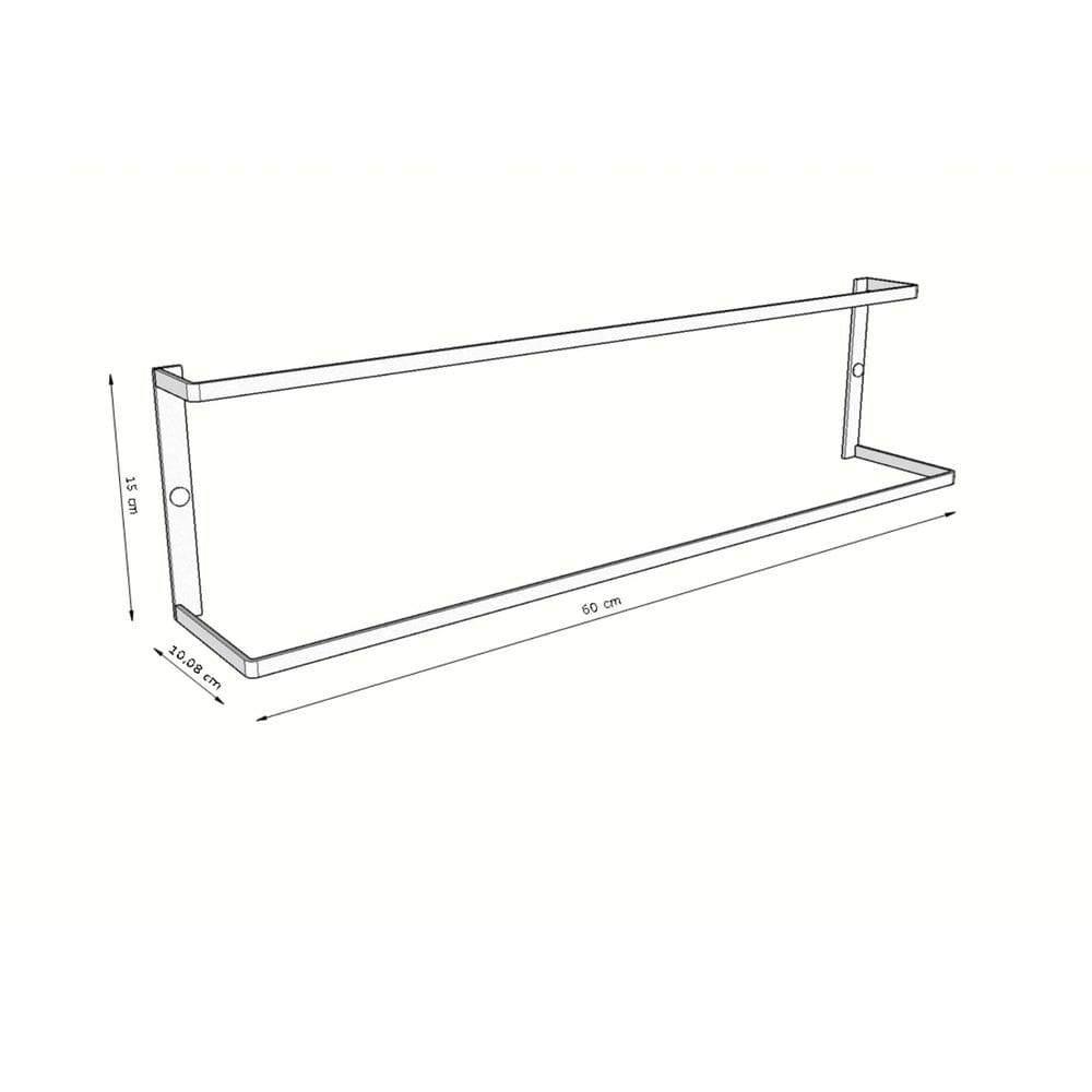 Suporte Toalheiro Parede Porta Toalha Duplo 60Cm Preto