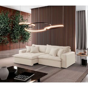 Sofá Zen Linho 02 Módulos 90 Cm B25 Meu Sofá Online A302 Linho Branco
