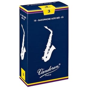 Palheta Tradicional Para Saxofone Alto 3 Vandoren Sr213 - Cx - 10