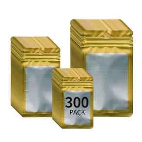 Sacos holográficos resseláveis Mylar Funnyleaf, pacote 300, 3 tamanhos