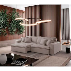 Sofá Zen Linho 02 Módulos 100 Cm B25 Meu Sofá Online A230 Linho Cinza