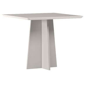 Mesa de Jantar Anitta 90X90 cm com Vidro Off White - New Ceval