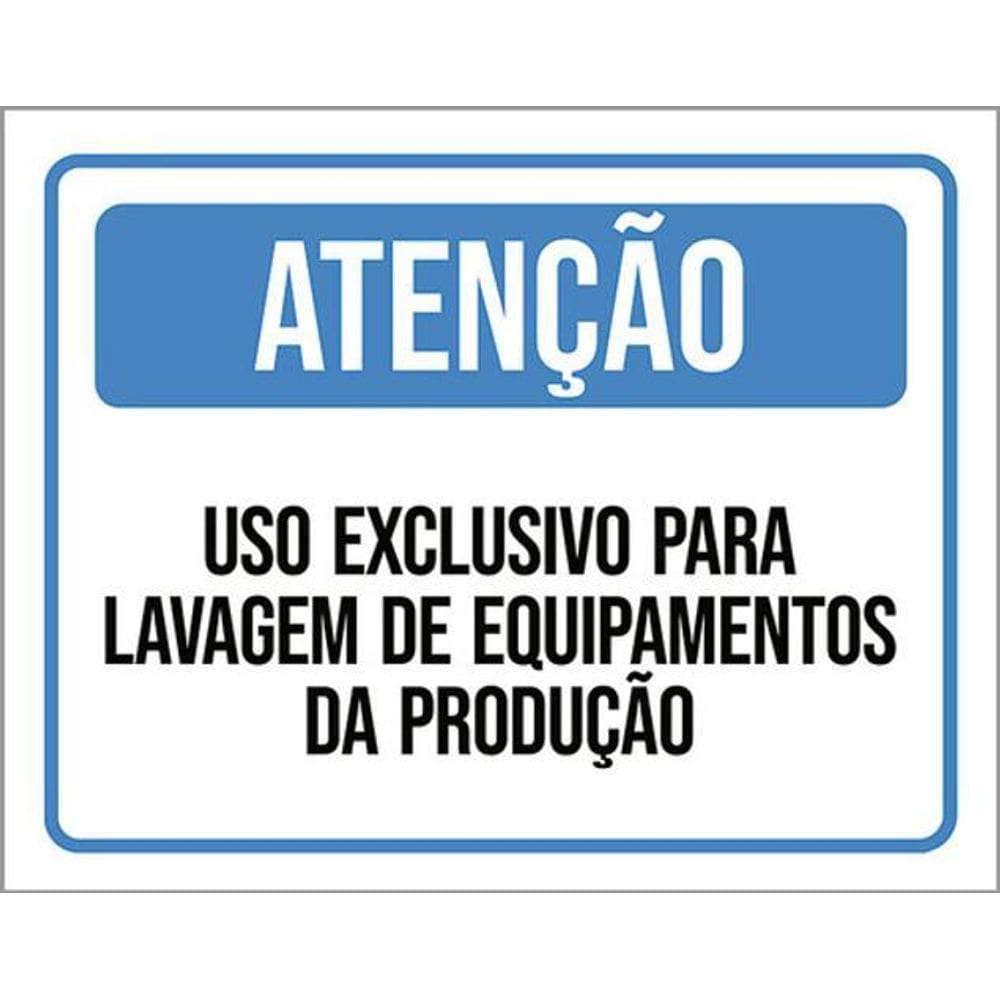 Kit 5 Placa Uso Exclusivo Lavagem Equipamentos36X46