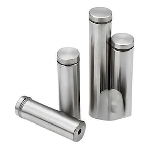 Kit 6 Unid Prolongador 25X100 Inox Suporte Vidro, Mad Painel