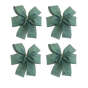 Laço Verde Liso Árvore Natal Luxo Decoração Guirlanda 24Un