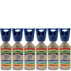 Box Kit 6 Dimensional Glitter 3D Acrilex 35Ml - Escolha Cor