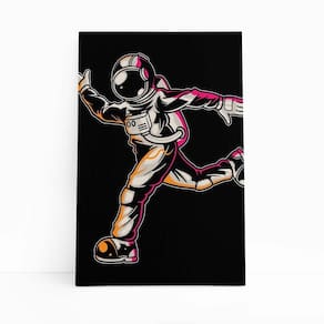Astronauta Dançando Desenho Decoração Quadro Canvas 60X40Cm