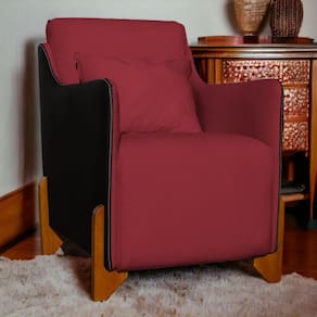 Poltrona Decorativa Heloisa Veludo Vermelho/Corano Preto - Londrilar