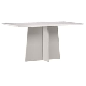 Mesa de Jantar Anitta 160x90 cm com Vidro Off White - New Ceval