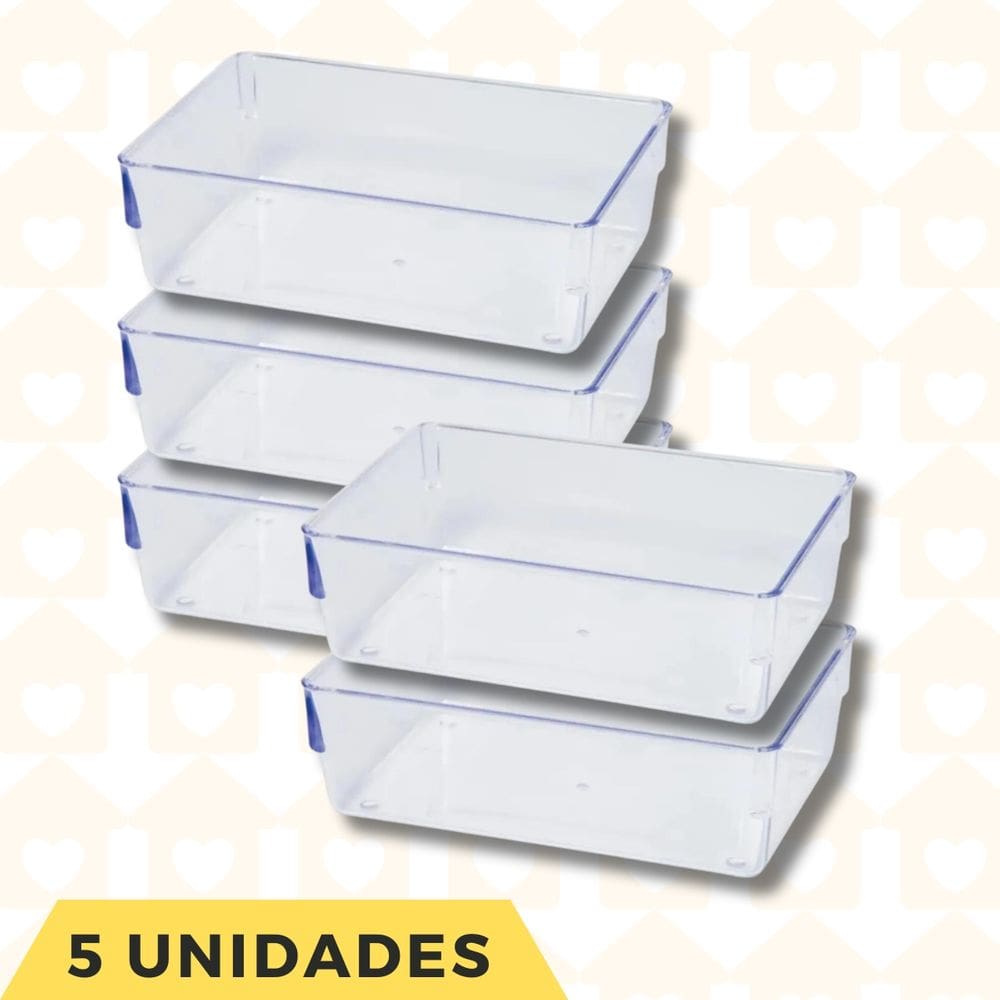 5 Organizadores Resistente Porta Objetos Gavetas Mesas Escritorio