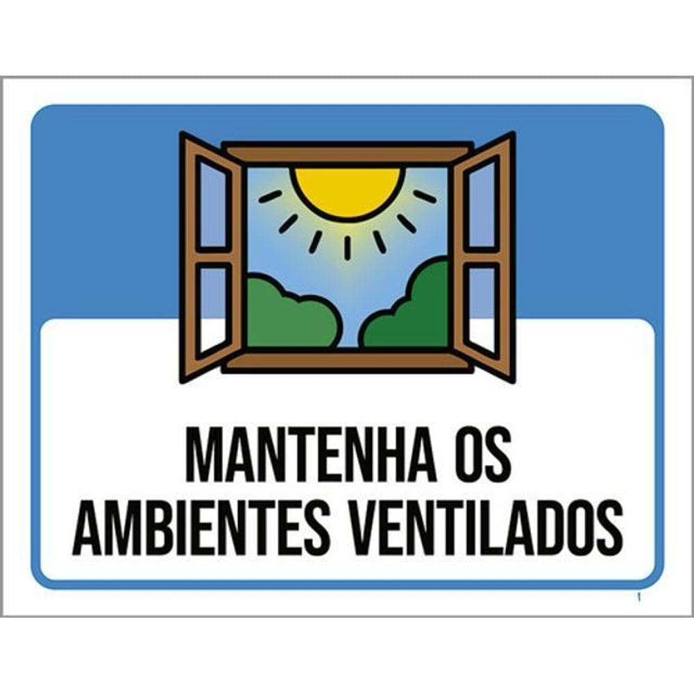 Kit 3 Placas Mantenha Os Ambientes Ventilados 36X46