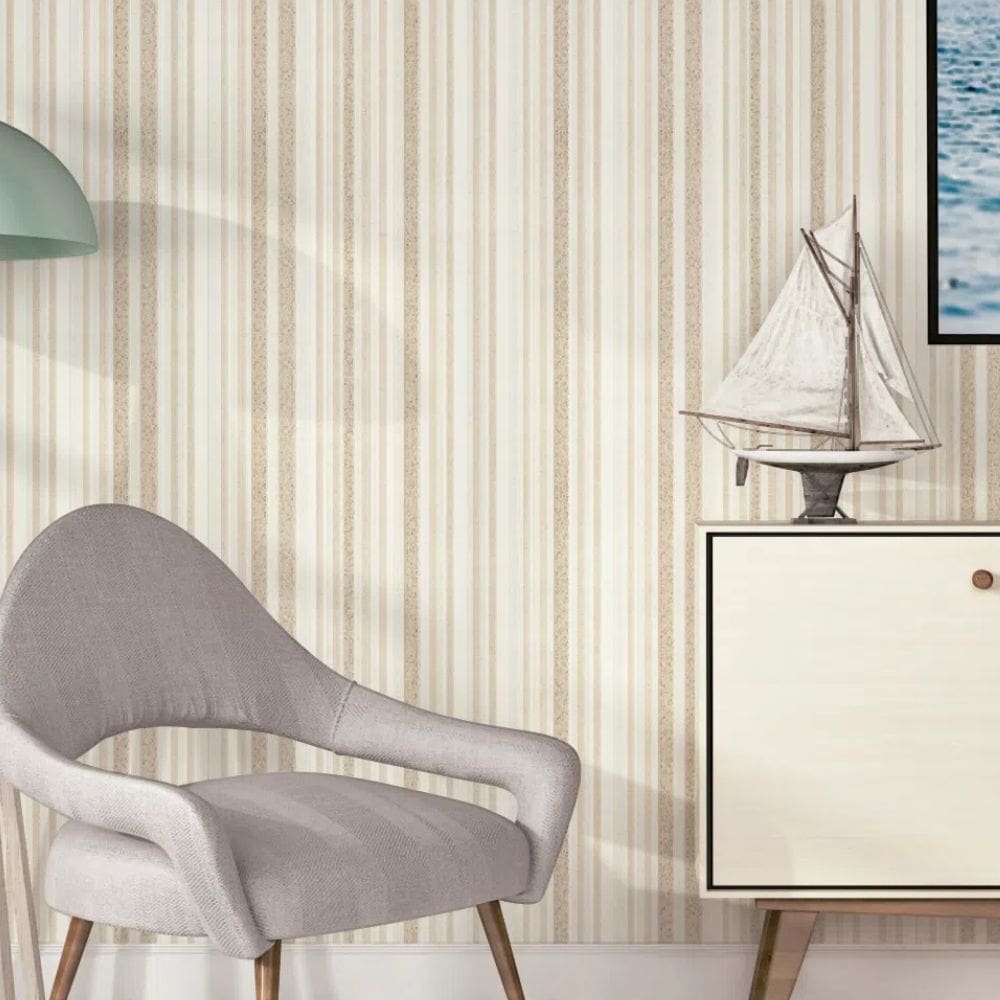 Papel de Parede Colorkey Listrado Bege COL1069