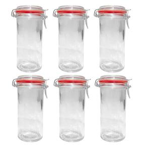 Kit 6 Potes Hermético Vidro Trava Metal 1500Ml Class Home