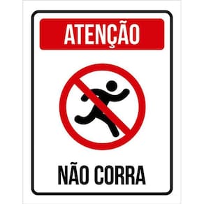 Kit 10 Placas Atenção Não Corra Desenho 36X46