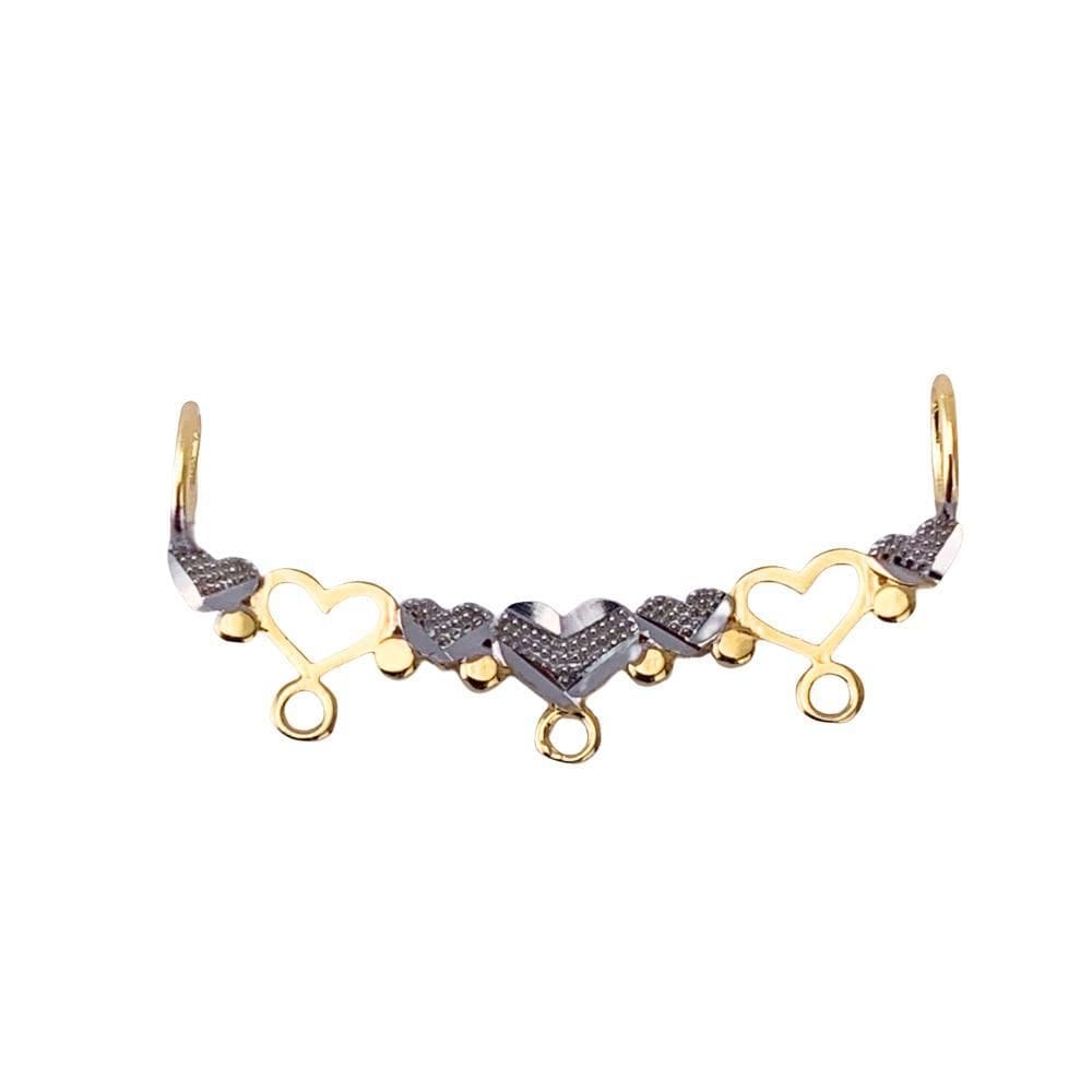 Pingente Canga Corações 2.5Cm Em Ouro 18K