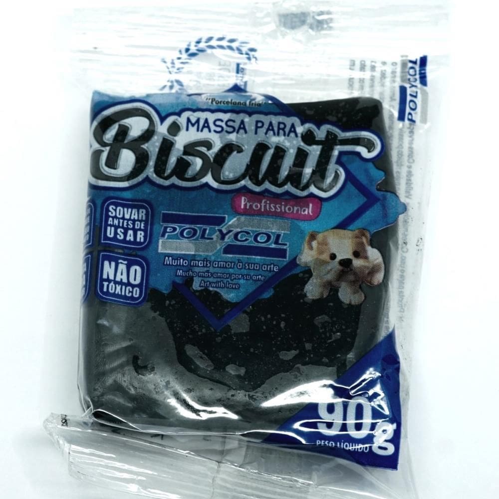 Massa De Porcelana Fria Biscuit 90G Preto