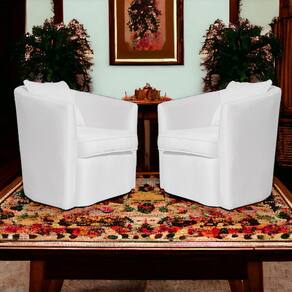 Kit 2 Poltronas Decorativa Alana Veludo Branco - Londrilar