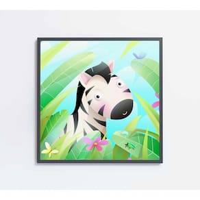 Quadro Infantil Zebra Medidas 60x60 Cm Impressão Tecido Canvas