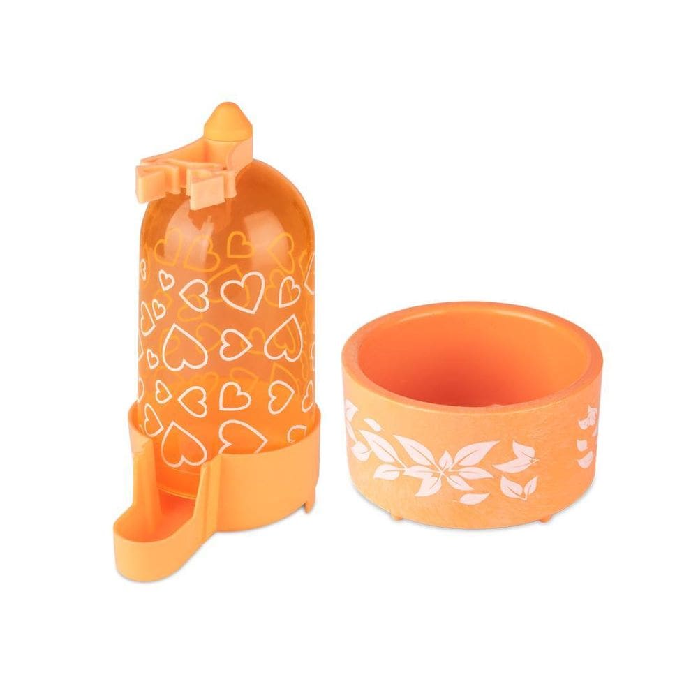 Kit - Bebedouro E Comedouro Calopsita N3 Laranja Injetfour