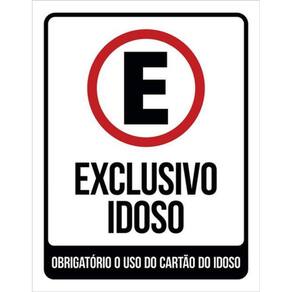 Kit 10 Placas Estacionamento Exclusivo Idoso 36X46
