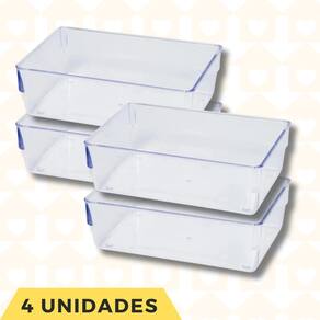 4 Organizadores Resistente Porta Objetos Gavetas Mesas Escritorio