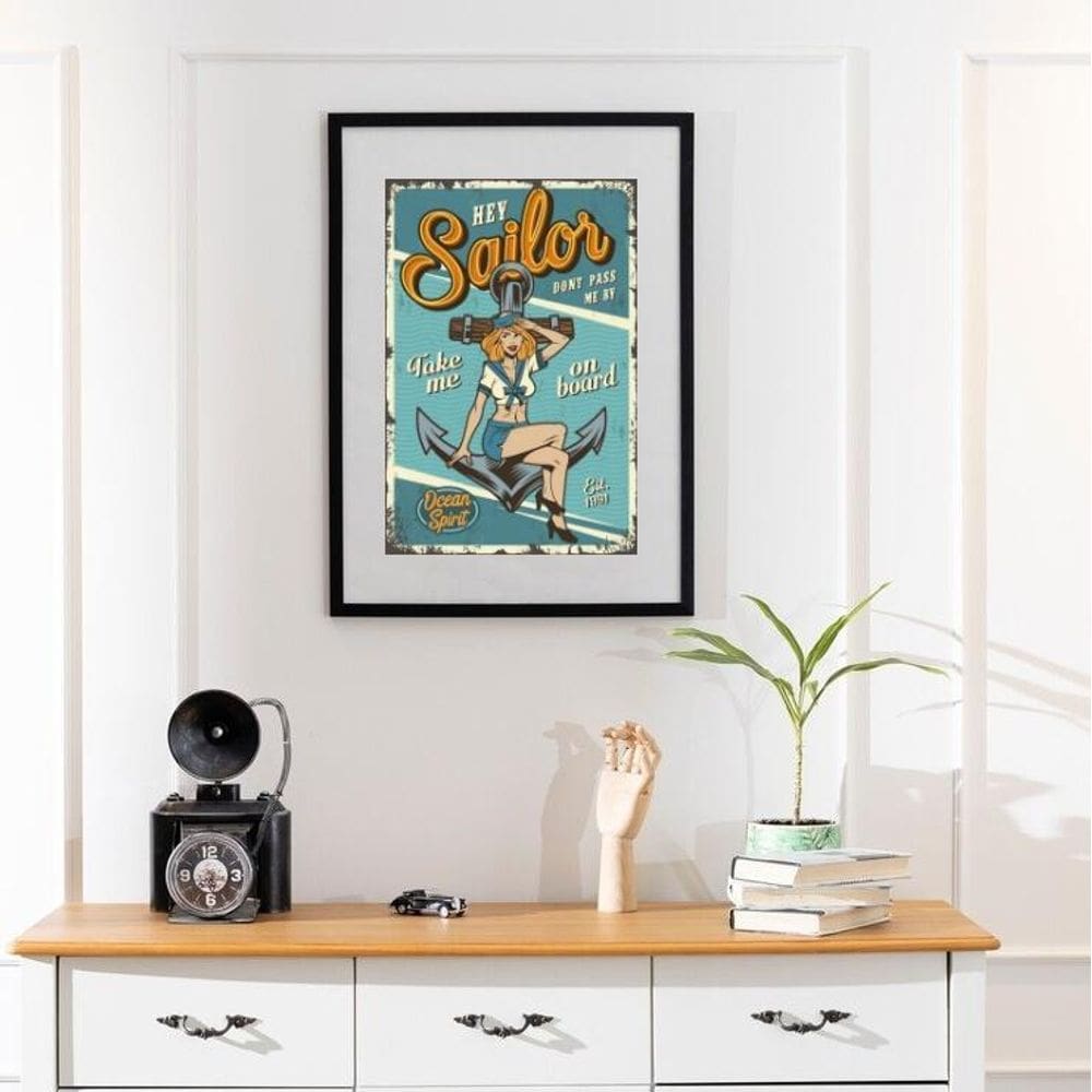 Quadro Vintage Marinheira - 60X48Cm