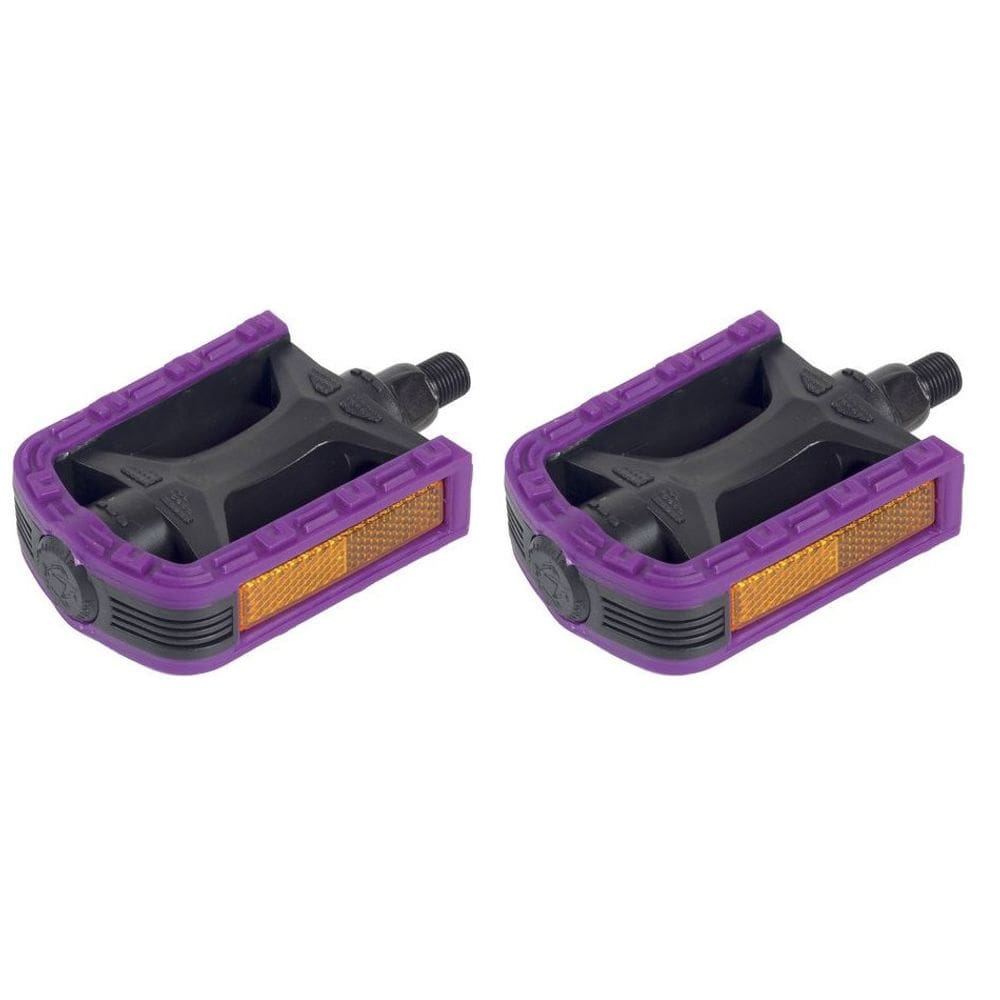 Par De Pedal Bicicleta Bicolor Rosca Fina 1/2 Roxo Nylon