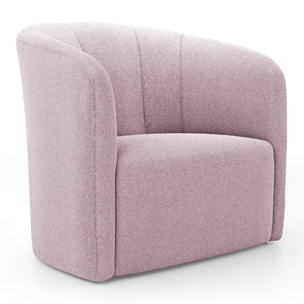 Poltrona Decorativa Living Abby Bouclê Rosê - Desk Design