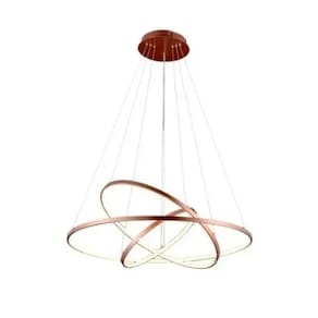 Lustre Led Moderno Pendente Anéis 89w 3 Arcos Rose Brinovar