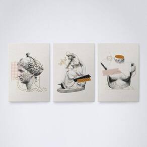 Quadro Decorativo Deuses Gregos Dourados 30x20cm