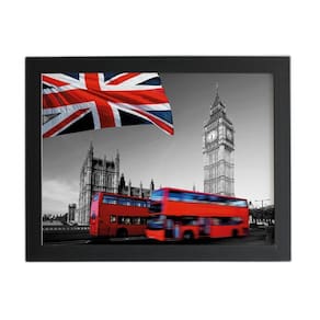 Big Ben Londres Onibus Quadro Moldura Preta 60X40Cm