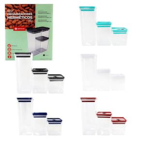 Kit Pote Mantimento Hermético Organizador Cozinha Tampa trava Dubai 5 Litros