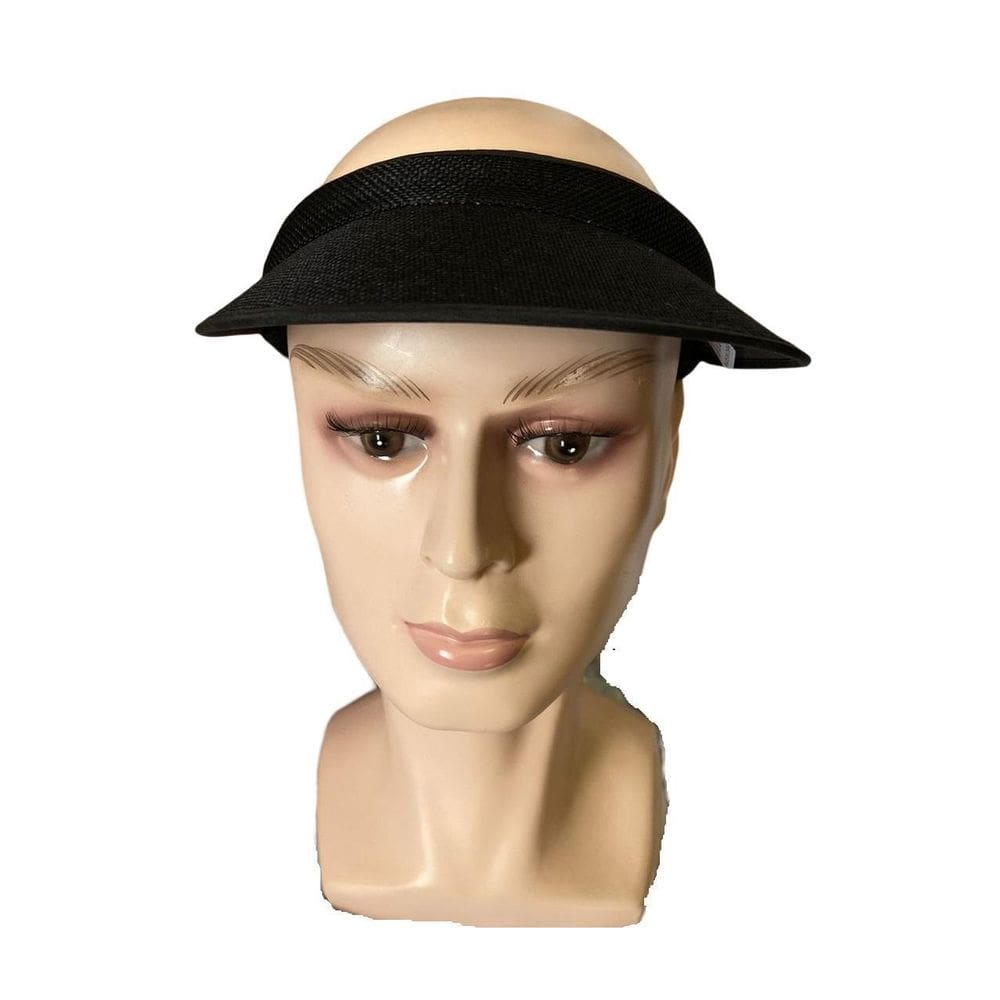 Viseira Tiara Arco Preto Aba 12cm com Elástico Praia Verão
