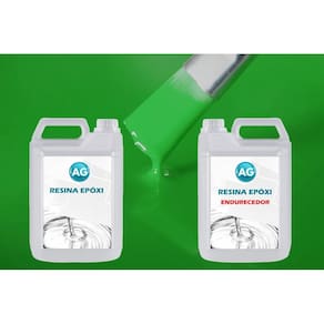 Resina Epóxi 1Kg + Cor Sólida Verde Puro Ral6037 Ag Alta Esp