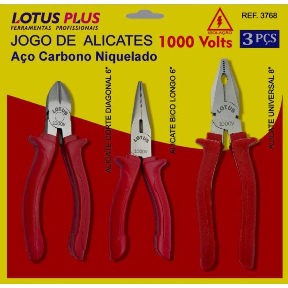 Jogo Alicates 3765/6/7 1000V Plus