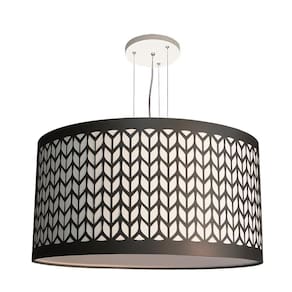 Lustre Pendente Cúpula Recorte Preto 50X25 3E27 Bivolt