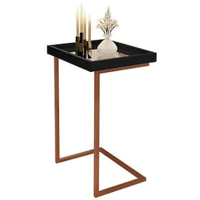 Mesa de Apoio Tutti Bronze com Espelho JB Bechara Cor Preto