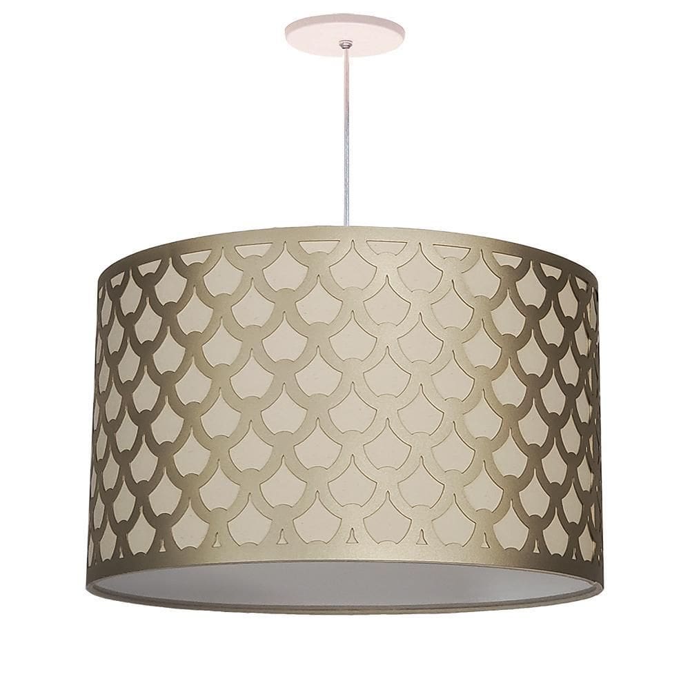 Luminaria De Teto Pendente Recorte Trama 40X25 Bronze