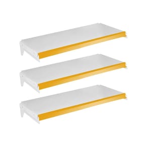 3 Bandejas 30X73 Ponta Para Gôndolas New Plus E Pe Amarelo