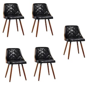 Conjunto 5 Cadeiras para Sala de Jantar Milão Preto