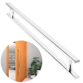 Puxador Porta 1 Metro Madeira Vidro Inox 304 Prata Escovado Brinovar