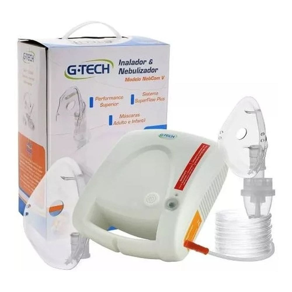 Inalador e Nebulizador Nebcom V G-tech Tecnologia Super Flow - Branco