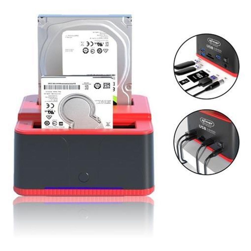 Dock Station Hd Ssd 2.5 E 3.5 3 Porta Usb 2 Leitor Memoria