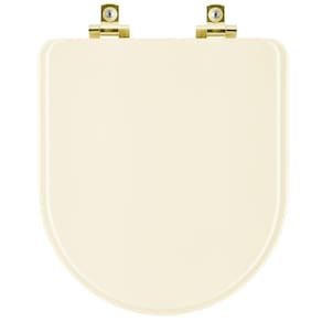 Assento Sanitário com Amortecedor Oxford Creme para vaso Deca com Ferragem Dourada