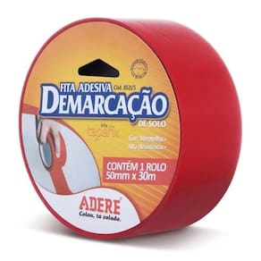 Fita Demarcação Solo Vermelha - 50Mm X 30M - Adere
